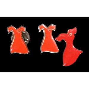 American Heart Association Red Dress Lapel Pins Lot Of 3